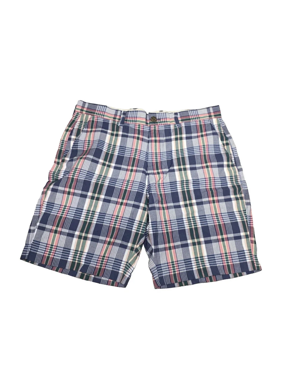 J Crew Shorts Mens 34  Plaid Chino 9 Inseam Cotton Summer Casual madrass